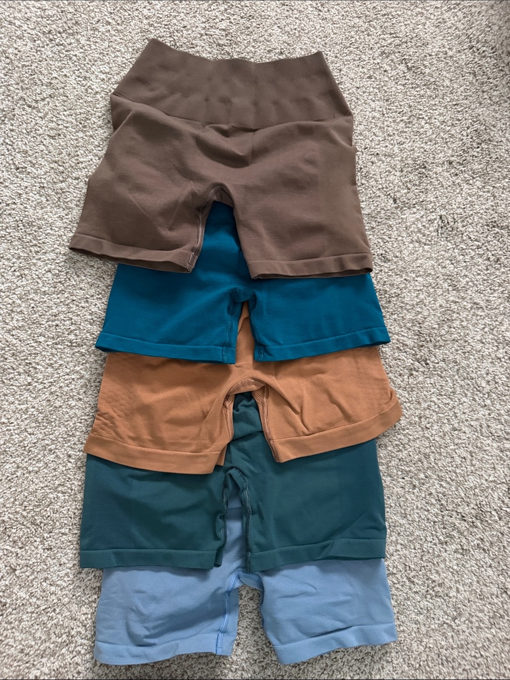 Alphalete Women's Athletic Shorts Bundle - Brown, Teal, Rust, Forest, Slate Blue - Picture 2 of 2